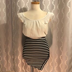 Outfit cotton on blouse striped skirt bundle